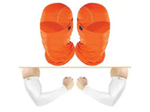 Arm Sleeve White + Face Mask Orange Pack of 4